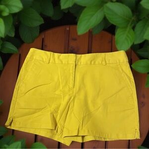 Loft Ann Taylor Riviera Shorts yellow marigold size 10 cotton spandex pockets